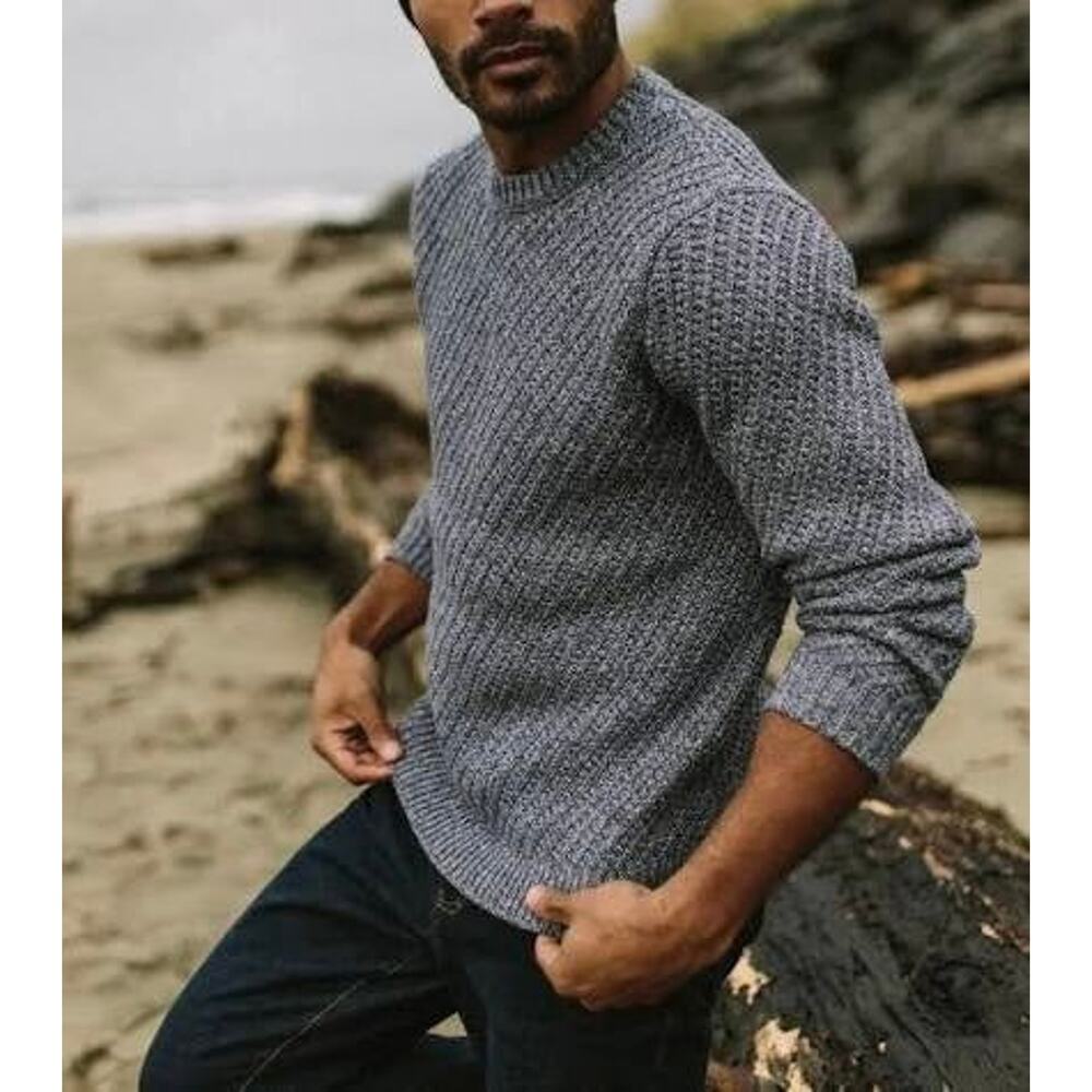 Taylor Stitch Blue Adirondack Crewneck Sweater